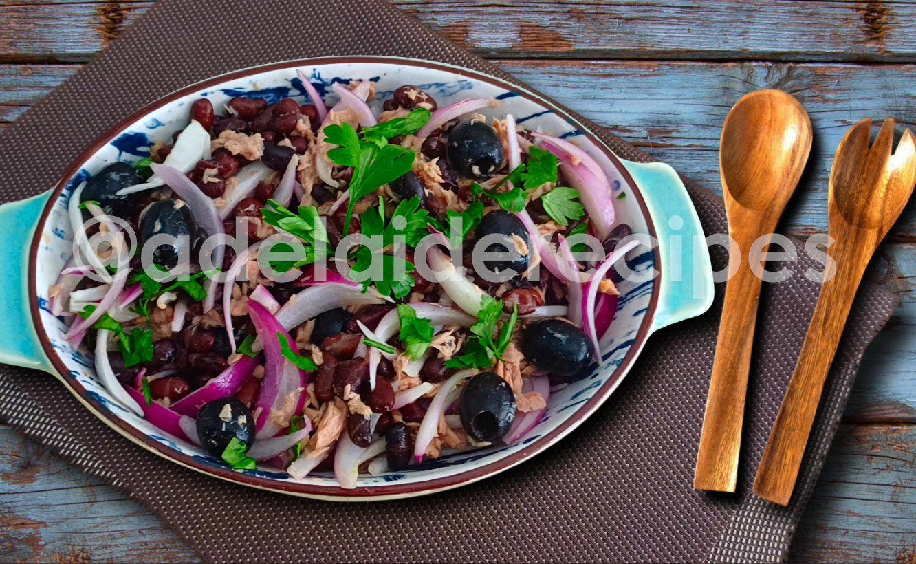 Salada de Feijão Preto com Atum