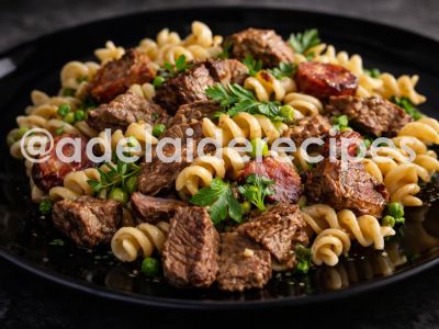 Fusilli with Meat and Peas | Quick and Delicious Dish!