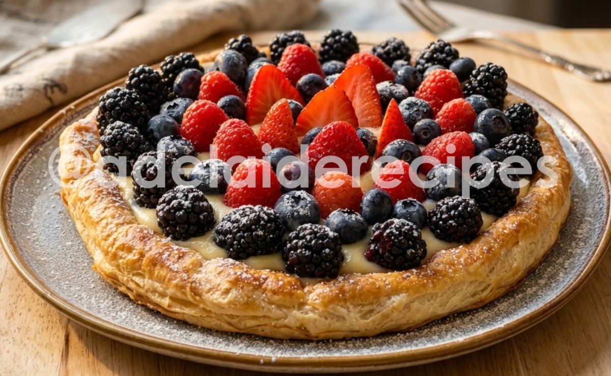 Cream and Red Fruit Puff Tart | Easy, Quick and Delicious!