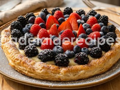Cream and Red Fruit Puff Tart | Easy, Quick and Delicious!