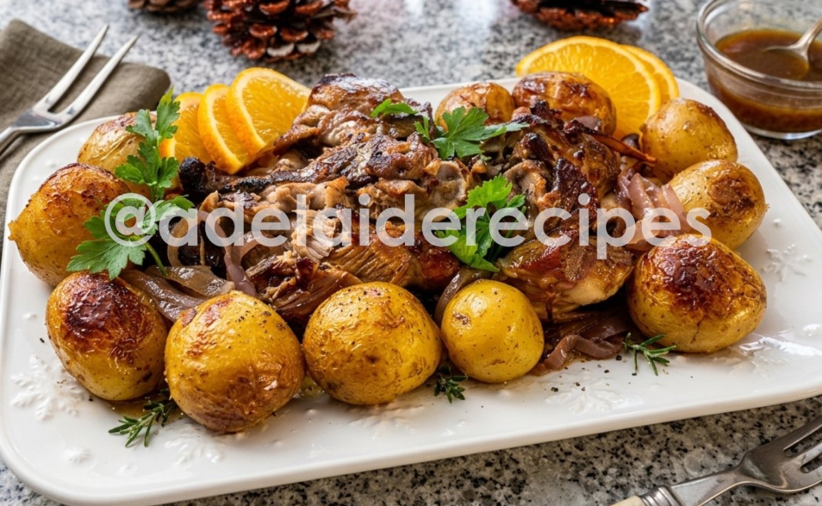 Baked Turkey Leg with Potatoes | Portuguese Recipe